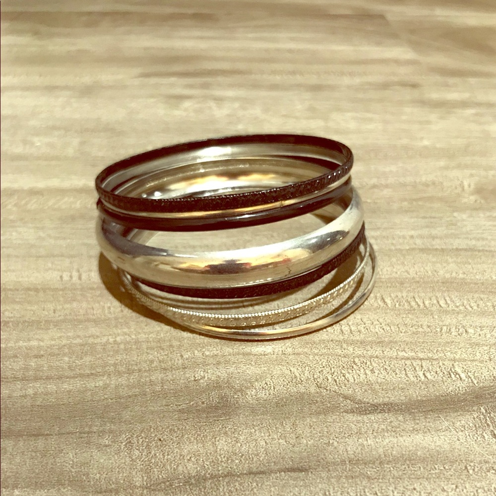 Black and Silver Bracelet set